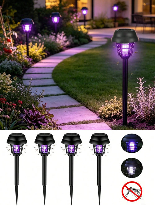 1/2/4pcs Solar Mosquito Killer, UV Mosquito Lamp, Outdoor Mosquito Trap Dual-Use Garden Lawn Stake Light, Suitable For Garden, Patio, Lawn And Backyard