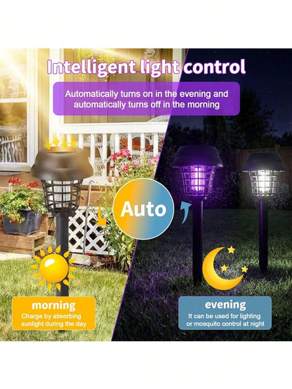 1/2/4pcs Solar Mosquito Killer, UV Mosquito Lamp, Outdoor Mosquito Trap Dual-Use Garden Lawn Stake Light, Suitable For Garden, Patio, Lawn And Backyard