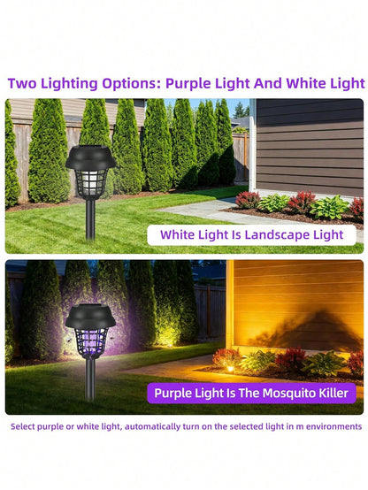 1/2/4pcs Solar Mosquito Killer, UV Mosquito Lamp, Outdoor Mosquito Trap Dual-Use Garden Lawn Stake Light, Suitable For Garden, Patio, Lawn And Backyard