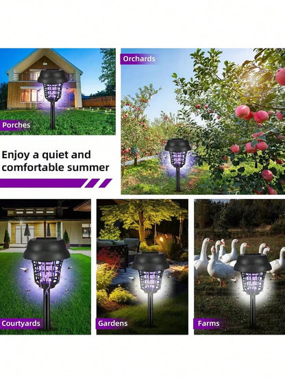 1/2/4pcs Solar Mosquito Killer, UV Mosquito Lamp, Outdoor Mosquito Trap Dual-Use Garden Lawn Stake Light, Suitable For Garden, Patio, Lawn And Backyard