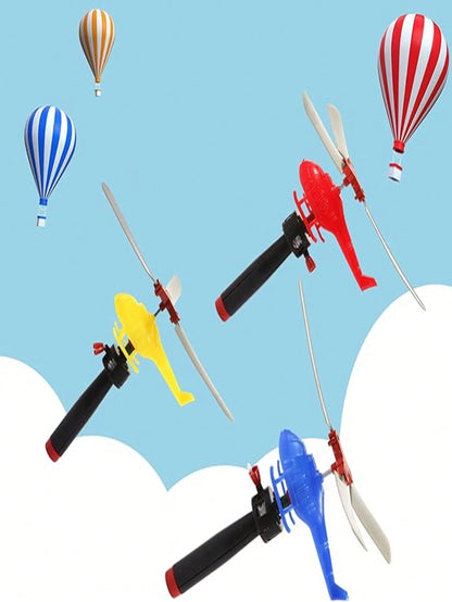 1/2/6PCS 360° Rotating Hand-Pull Wire Flying Helicopter Toy For Kids, Outdoor Sports Airplane Model, Bulk Party Favors, Goodie Bag Stuffers & Classroom Prizes For Boys 3 4 5 6 Year Old Christmas Stock