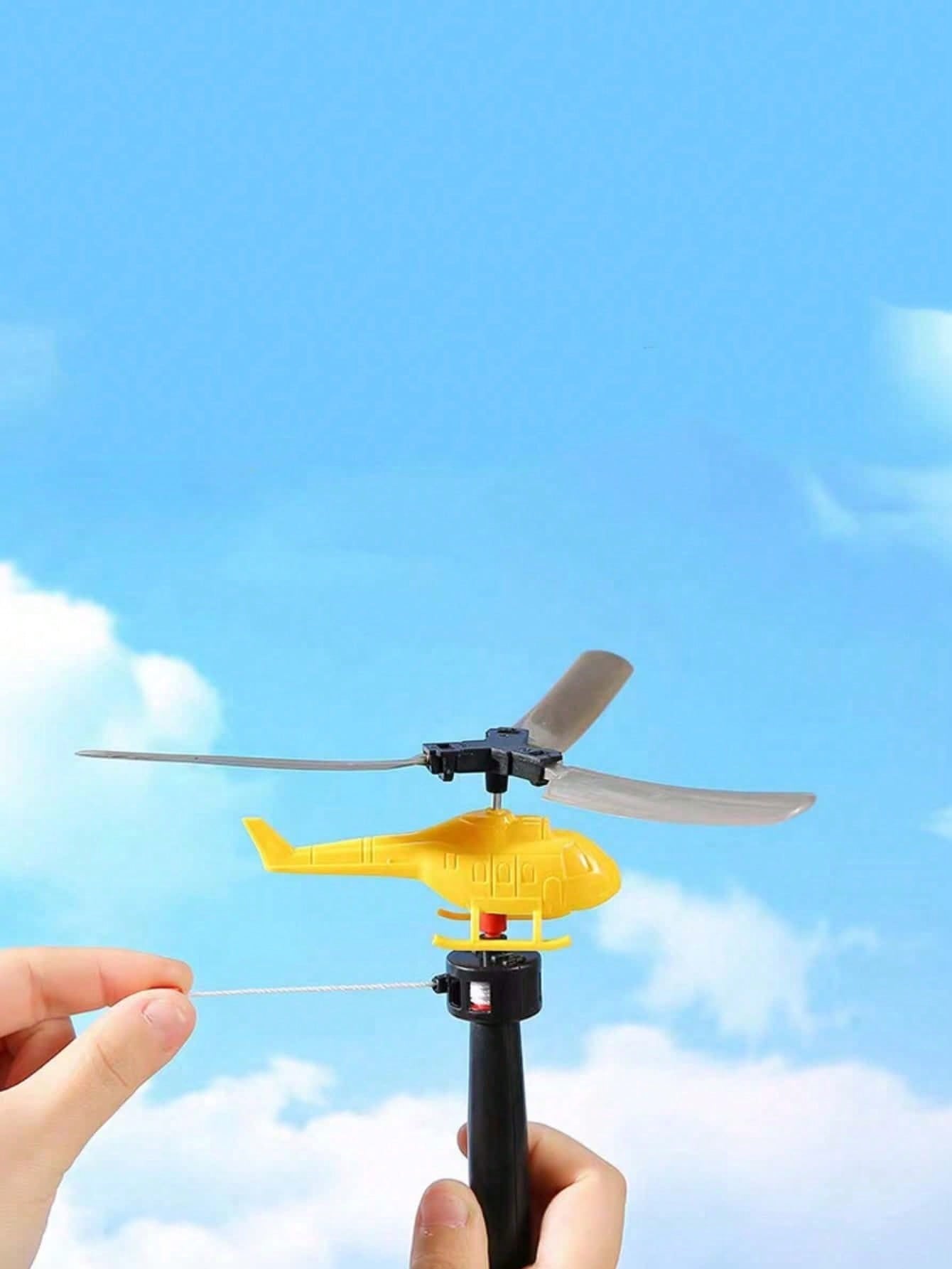 1/2/6PCS 360° Rotating Hand-Pull Wire Flying Helicopter Toy For Kids, Outdoor Sports Airplane Model, Bulk Party Favors, Goodie Bag Stuffers & Classroom Prizes For Boys 3 4 5 6 Year Old Christmas Stock