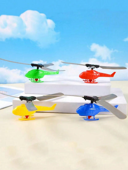 1/2/6PCS 360° Rotating Hand-Pull Wire Flying Helicopter Toy For Kids, Outdoor Sports Airplane Model, Bulk Party Favors, Goodie Bag Stuffers & Classroom Prizes For Boys 3 4 5 6 Year Old Christmas Stock