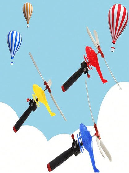 1/2/6PCS 360° Rotating Hand-Pull Wire Flying Helicopter Toy For Kids, Outdoor Sports Airplane Model, Bulk Party Favors, Goodie Bag Stuffers & Classroom Prizes For Boys 3 4 5 6 Year Old Christmas Stock