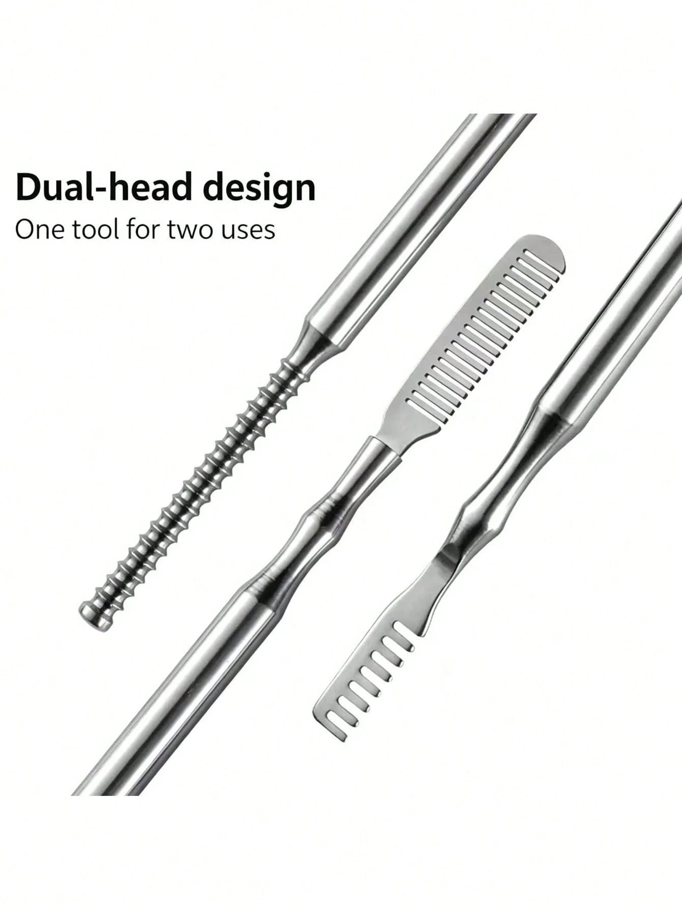 1/2 PCS Heat Curling Eyelash Tools, Stainless Steel Double-Tipped Eyelash Comb, Assistant Comb For Eyelash Bridging By Professional Eyebrow Artists For Organizing Eyelash Curling Rods, Essential Eyela