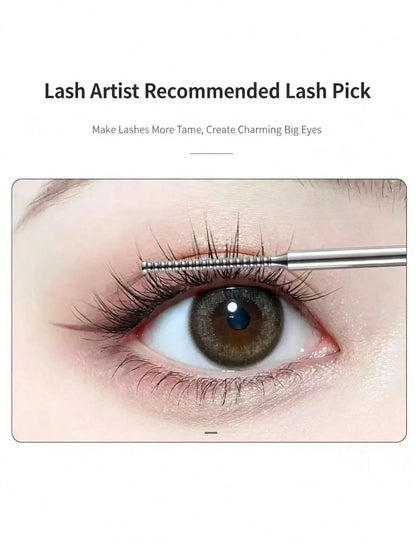 1/2 PCS Heat Curling Eyelash Tools, Stainless Steel Double-Tipped Eyelash Comb, Assistant Comb For Eyelash Bridging By Professional Eyebrow Artists For Organizing Eyelash Curling Rods, Essential Eyela
