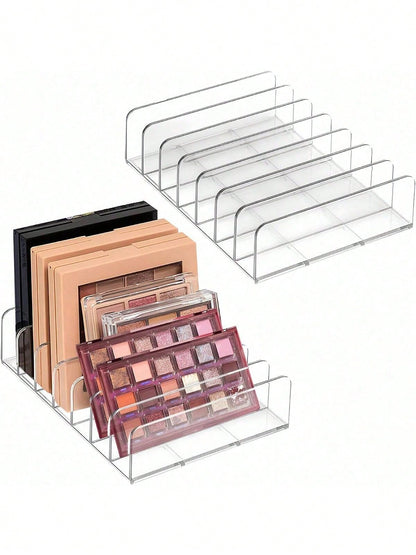 1/2Pcs Acrylic Eyeshadow Palette Storage Box, Transparent Cosmetic Storage Box, Makeup Brush Holder, Perfume Storage Box, Jewelry Box, Makeup Bag