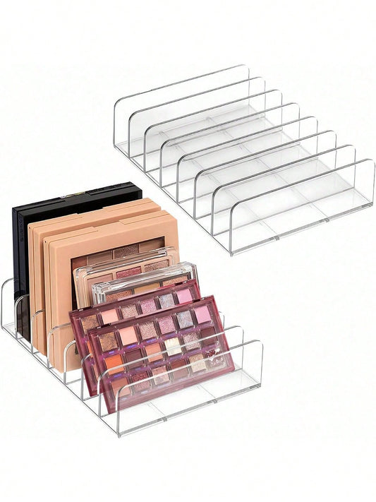 1/2Pcs Acrylic Eyeshadow Palette Storage Box, Transparent Cosmetic Storage Box, Makeup Brush Holder, Perfume Storage Box, Jewelry Box, Makeup Bag