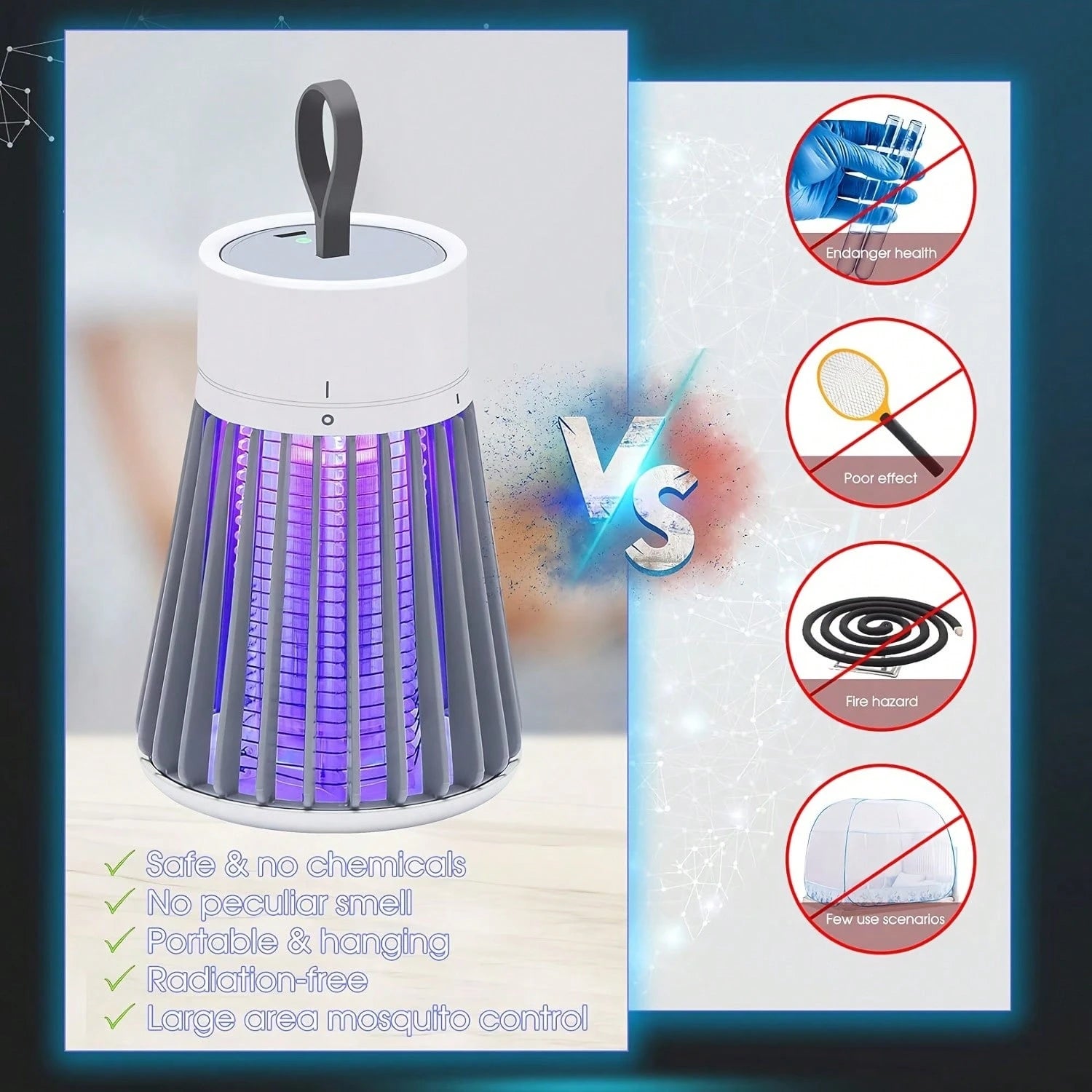 1/2PCS Bug Catcher, Mosquito Catcher, USB Electric Radiation-Free LED Silent Bed Bug Insect Killer Lamp, Suitable For Indoor Mosquitoes, Insects, Fruit Flies, Comes With A Small Brush