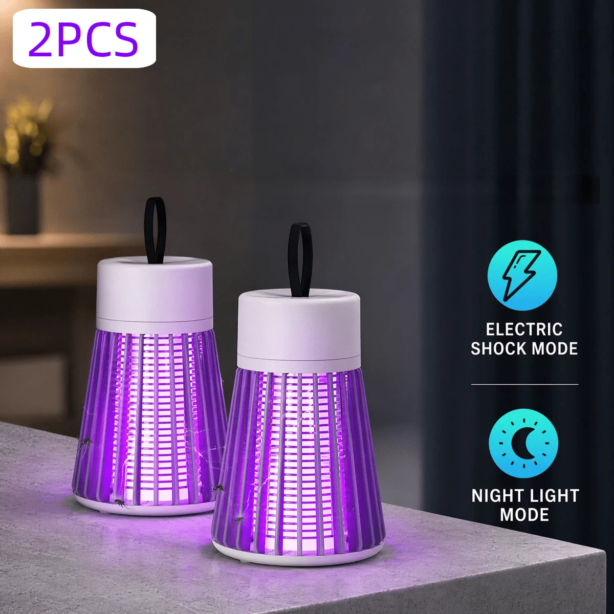1/2PCS Bug Catcher, Mosquito Catcher, USB Electric Radiation-Free LED Silent Bed Bug Insect Killer Lamp, Suitable For Indoor Mosquitoes, Insects, Fruit Flies, Comes With A Small Brush