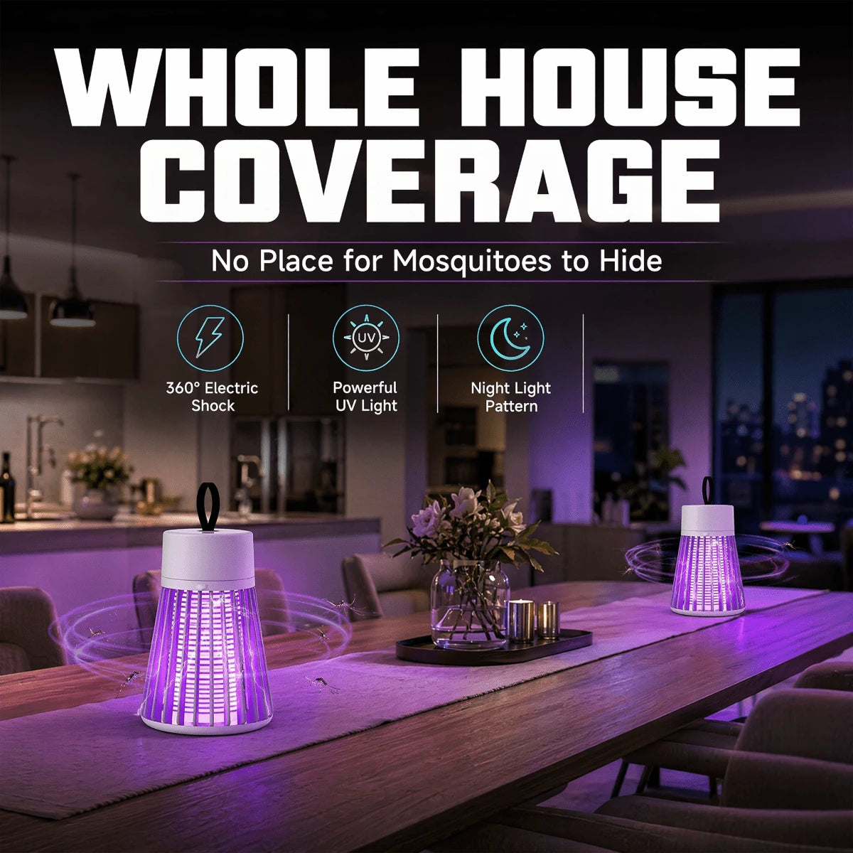 1/2PCS Bug Catcher, Mosquito Catcher, USB Electric Radiation-Free LED Silent Bed Bug Insect Killer Lamp, Suitable For Indoor Mosquitoes, Insects, Fruit Flies, Comes With A Small Brush