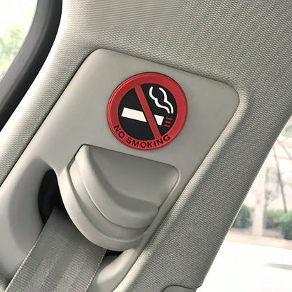 1/2pcs Car No Smoking Warning Stickers, Eye-Catching Warning Signs, Waterproof, Sun-Resistant, Wear-Resistant, Removable Adhesive, Car Interior Etiquette Reminder Stickers
