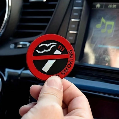 1/2pcs Car No Smoking Warning Stickers, Eye-Catching Warning Signs, Waterproof, Sun-Resistant, Wear-Resistant, Removable Adhesive, Car Interior Etiquette Reminder Stickers