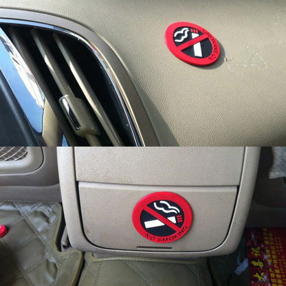 1/2pcs Car No Smoking Warning Stickers, Eye-Catching Warning Signs, Waterproof, Sun-Resistant, Wear-Resistant, Removable Adhesive, Car Interior Etiquette Reminder Stickers