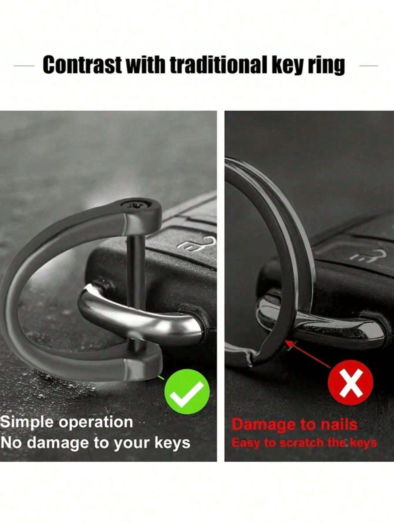 1/2pcs D-Ring Screw Detachable Buckle, Suitable For Car Key Chain, Metal Key Chain Zinc Alloy Accessories, Semi-Circle D-Ring, Horseshoe-Shaped Buckle, Detachable Luggage Pendant