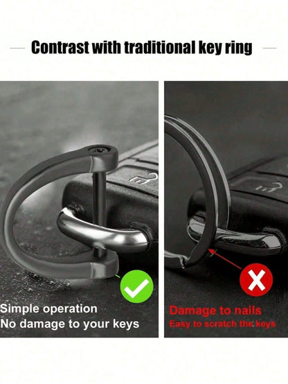 1/2pcs D-Ring Screw Detachable Buckle, Suitable For Car Key Chain, Metal Key Chain Zinc Alloy Accessories, Semi-Circle D-Ring, Horseshoe-Shaped Buckle, Detachable Luggage Pendant