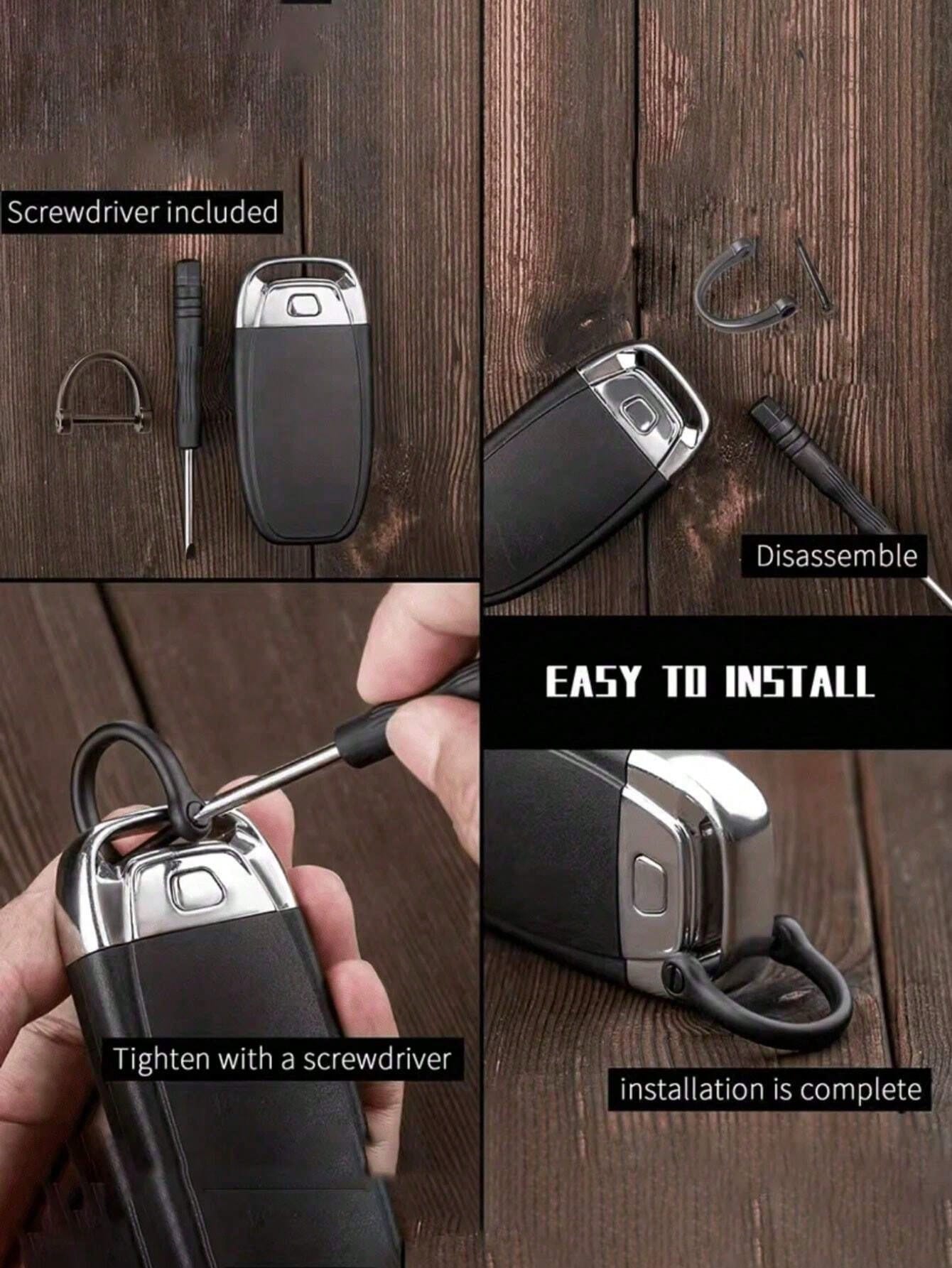 1/2pcs D-Ring Screw Detachable Buckle, Suitable For Car Key Chain, Metal Key Chain Zinc Alloy Accessories, Semi-Circle D-Ring, Horseshoe-Shaped Buckle, Detachable Luggage Pendant