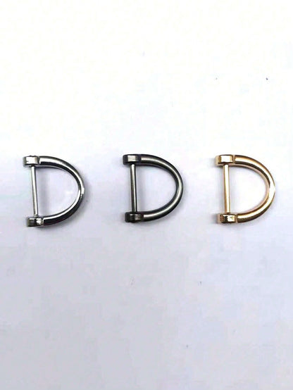 1/2pcs D-Ring Screw Detachable Buckle, Suitable For Car Key Chain, Metal Key Chain Zinc Alloy Accessories, Semi-Circle D-Ring, Horseshoe-Shaped Buckle, Detachable Luggage Pendant
