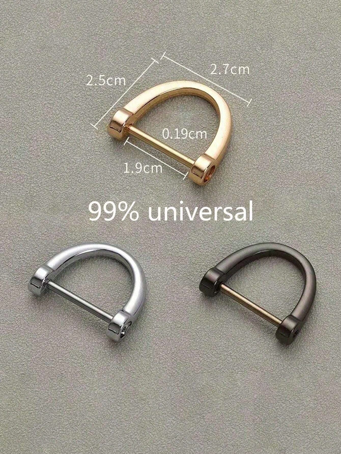1/2pcs D-Ring Screw Detachable Buckle, Suitable For Car Key Chain, Metal Key Chain Zinc Alloy Accessories, Semi-Circle D-Ring, Horseshoe-Shaped Buckle, Detachable Luggage Pendant
