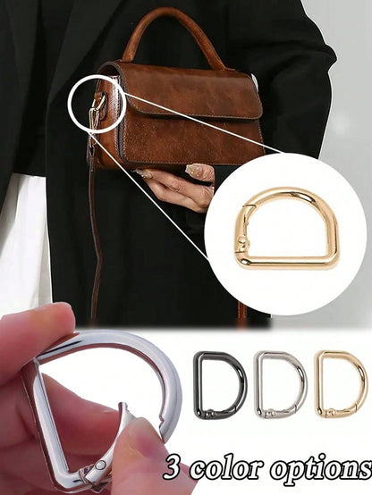 1/2pcs D-Ring Screw Detachable Buckle, Suitable For Car Key Chain, Metal Key Chain Zinc Alloy Accessories, Semi-Circle D-Ring, Horseshoe-Shaped Buckle, Detachable Luggage Pendant