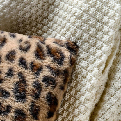 1/2pcs Farmhouse Leopard Print Pillowcase, Fashionable Faux Fur Rectangular Double-Sided Pillowcase, Leopard Print Sofa Cushion Cover, Home Decor (Pillow Insert Not Included)
