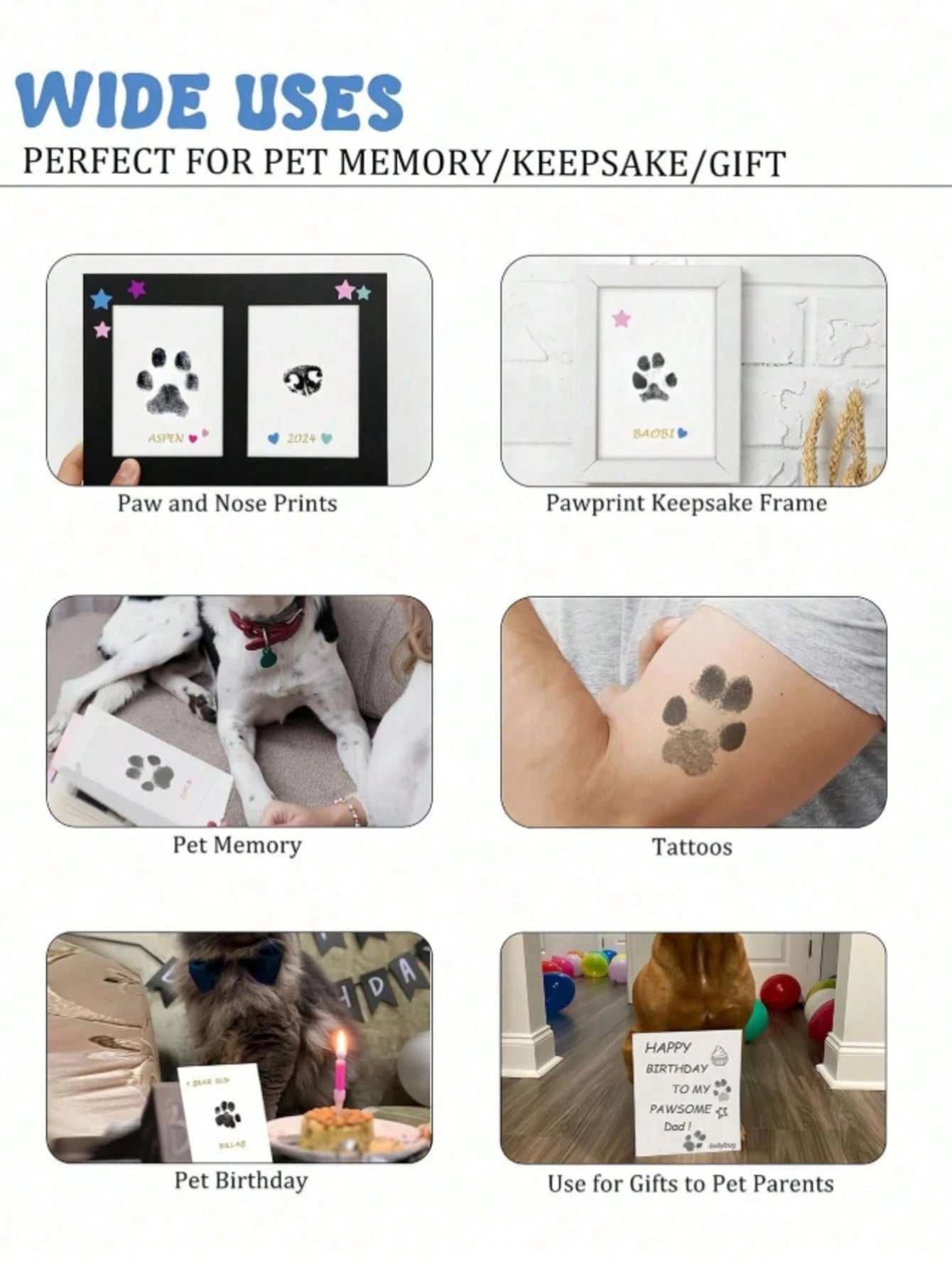 1/2pcs Pet Paw Print Kit (Suitable For Dogs And Cats), Dog Paw Print Pad Kit, Easy To Operate (Watch Video Before Use), Inkless Non-Contact Pet Paw Print Keepsake, Used To Preserve Cat/Dog Paw Prints