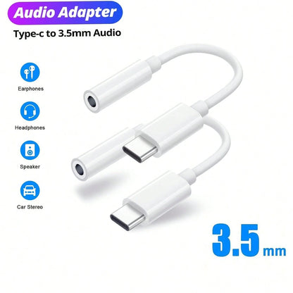 1-2pcs USB-C To 3.5mm Audio Adapter, High-Quality USB C To 3.5mm Female Auxiliary Audio Converter Adapter Compatible With Iphone 17/16 Pro Max/16 Pro/16 Plus/16/15, S26/S25/S24/S23/S22/S21/S20 Ultra P