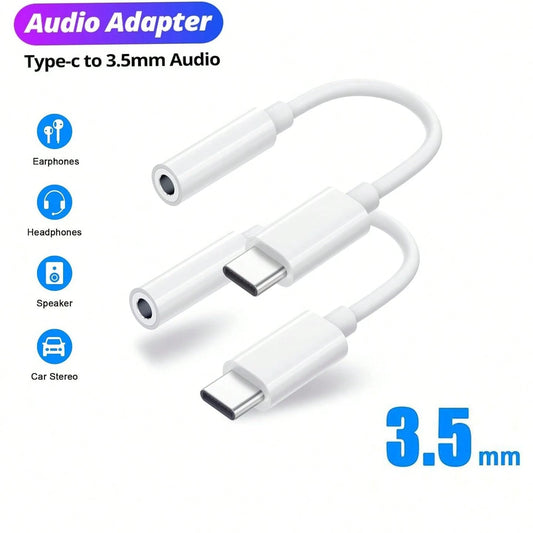 1-2pcs USB-C To 3.5mm Audio Adapter, High-Quality USB C To 3.5mm Female Auxiliary Audio Converter Adapter Compatible With Iphone 17/16 Pro Max/16 Pro/16 Plus/16/15, S26/S25/S24/S23/S22/S21/S20 Ultra P