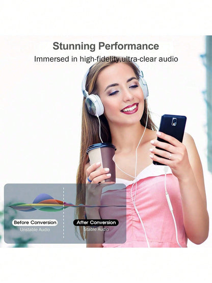 1-2pcs USB-C To 3.5mm Audio Adapter, High-Quality USB C To 3.5mm Female Auxiliary Audio Converter Adapter Compatible With Iphone 17/16 Pro Max/16 Pro/16 Plus/16/15, S26/S25/S24/S23/S22/S21/S20 Ultra P