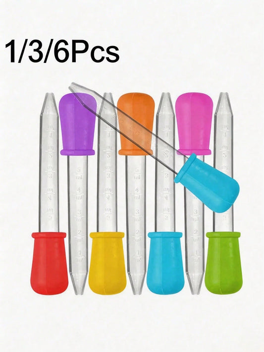 1/3/6pcs 5ml Silicone Pipette Dropper For Feeding Medicine, Liquid, Eye And Ear, School Laboratory Experiment Supplies/3/1pc (One Size Is 6pcs/Pack), Back To School
