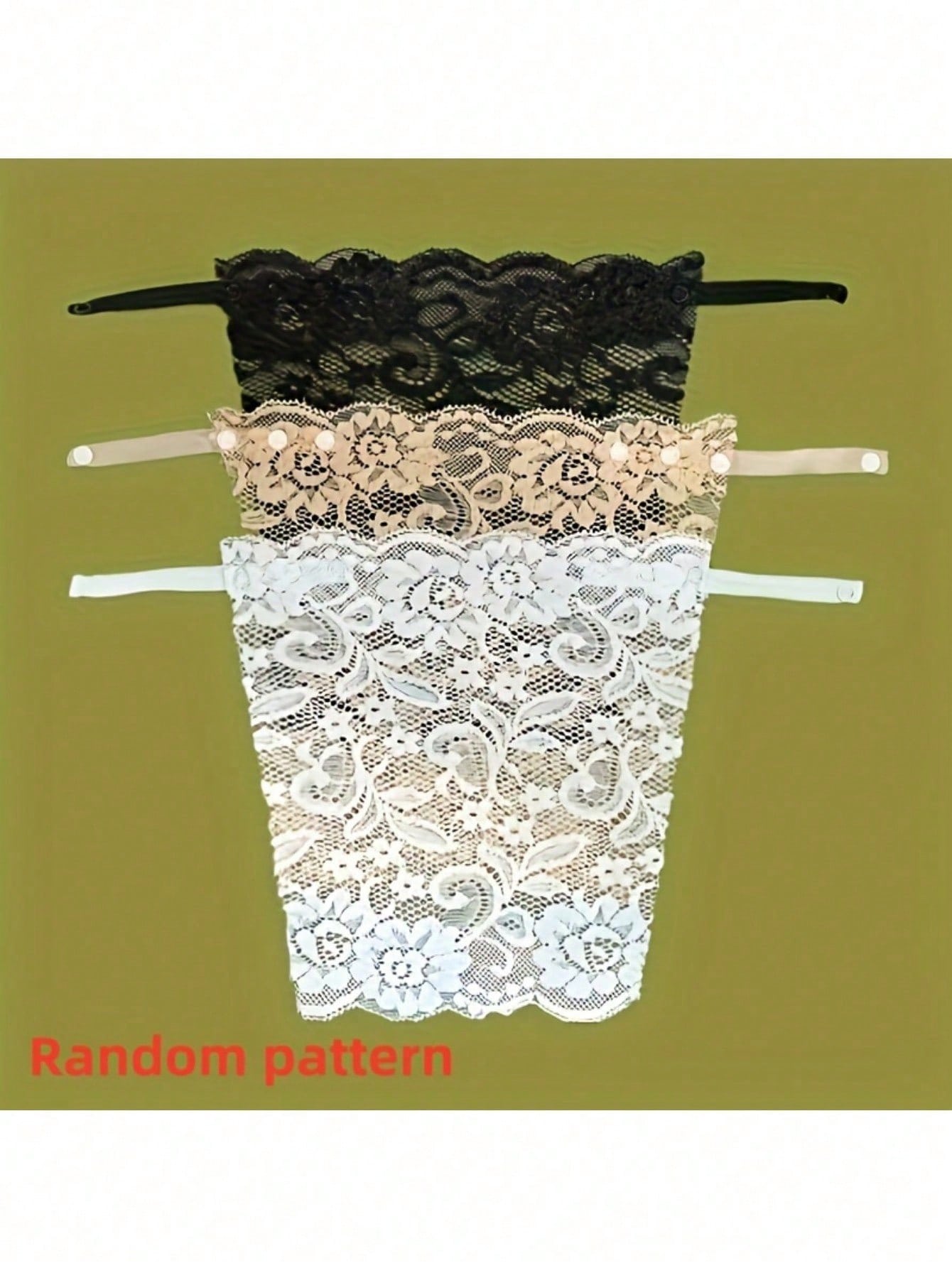 1/3pcs Elegant Floral Anti-Glare Bra Pads- Fashionable & Comfortable Lingerie Enhancer, Lace Knitted Padding For Women,Color Random