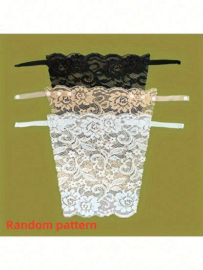 1/3pcs Elegant Floral Anti-Glare Bra Pads- Fashionable & Comfortable Lingerie Enhancer, Lace Knitted Padding For Women,Color Random