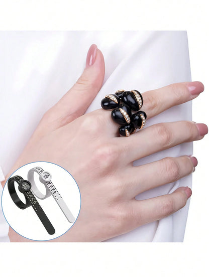 1-3pcs Ring Sizer Measuring Tool, Reusable Finger Size Adjuster For Loose Rings, Ring Mandrel Measurement Kit, Gauge Set With Measuring Tool, Ring Mandrel Measurer, Premium Steel Measuring Ring Tool