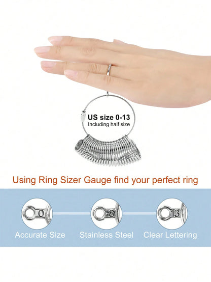 1-3pcs Ring Sizer Measuring Tool, Reusable Finger Size Adjuster For Loose Rings, Ring Mandrel Measurement Kit, Gauge Set With Measuring Tool, Ring Mandrel Measurer, Premium Steel Measuring Ring Tool