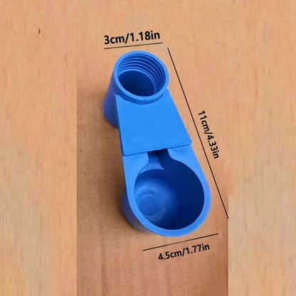 1/4 Piece Heavy Duty Blue Feeder And Waterer With Dual Spouts, Gravity Feed System, Made Of PP Material, Suitable For Parrots, Pigeons, Chickens, Caged And Aviary Birds- Fits Various Bottle Interface