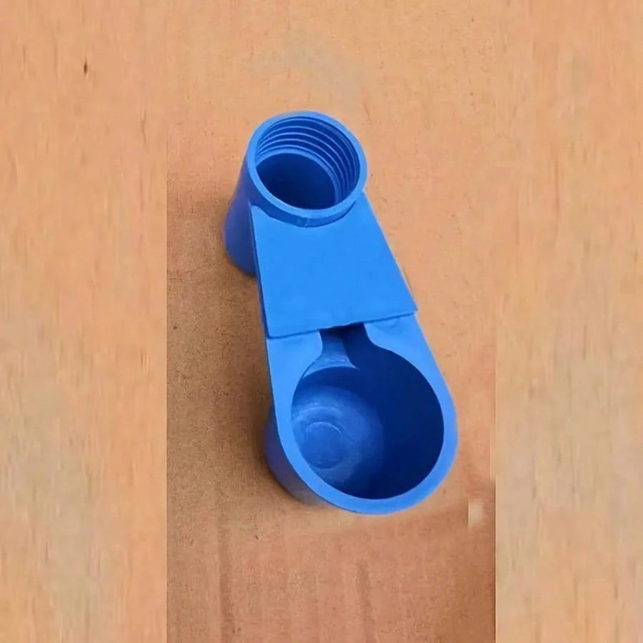 1/4 Piece Heavy Duty Blue Feeder And Waterer With Dual Spouts, Gravity Feed System, Made Of PP Material, Suitable For Parrots, Pigeons, Chickens, Caged And Aviary Birds- Fits Various Bottle Interface