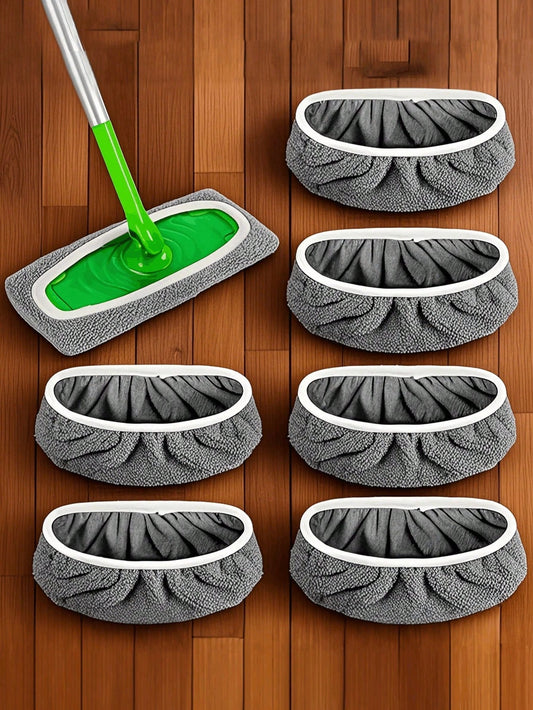 1/4Pcs Reusable Mop Pads, Dry & Wet Dual-Use Flat Mop Covers, Washable Mop Refills, Highly Absorbent & Durable, Compatible With Most Flat Mops, Suitable For Hardwood & Various Surfaces, Efficient Floo