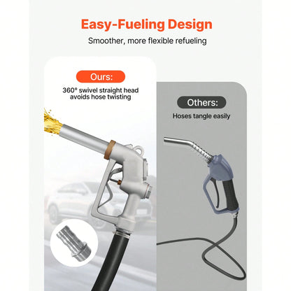 1.5 Inch Barb Automatic Fuel Nozzle With Swivel, Max Flow Rate 37 GPM, Auto Shut Off Diesel Gas Pump Nozzle With 3-Speed Trigger Lock & 1.5 Inch (OD=40 Mm) Spout For Gasoline, Diesel, Kerosene