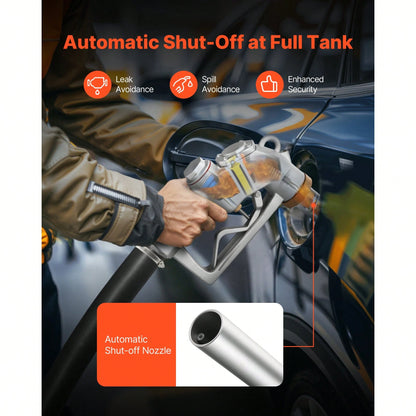 1.5 Inch Barb Automatic Fuel Nozzle With Swivel, Max Flow Rate 37 GPM, Auto Shut Off Diesel Gas Pump Nozzle With 3-Speed Trigger Lock & 1.5 Inch (OD=40 Mm) Spout For Gasoline, Diesel, Kerosene