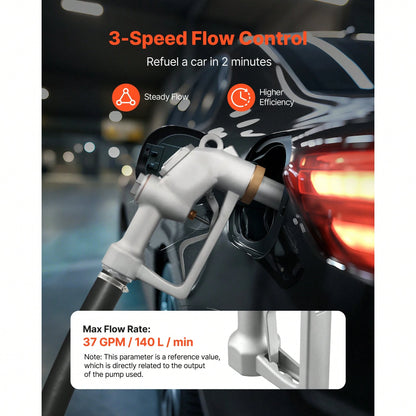 1.5 Inch Barb Automatic Fuel Nozzle With Swivel, Max Flow Rate 37 GPM, Auto Shut Off Diesel Gas Pump Nozzle With 3-Speed Trigger Lock & 1.5 Inch (OD=40 Mm) Spout For Gasoline, Diesel, Kerosene