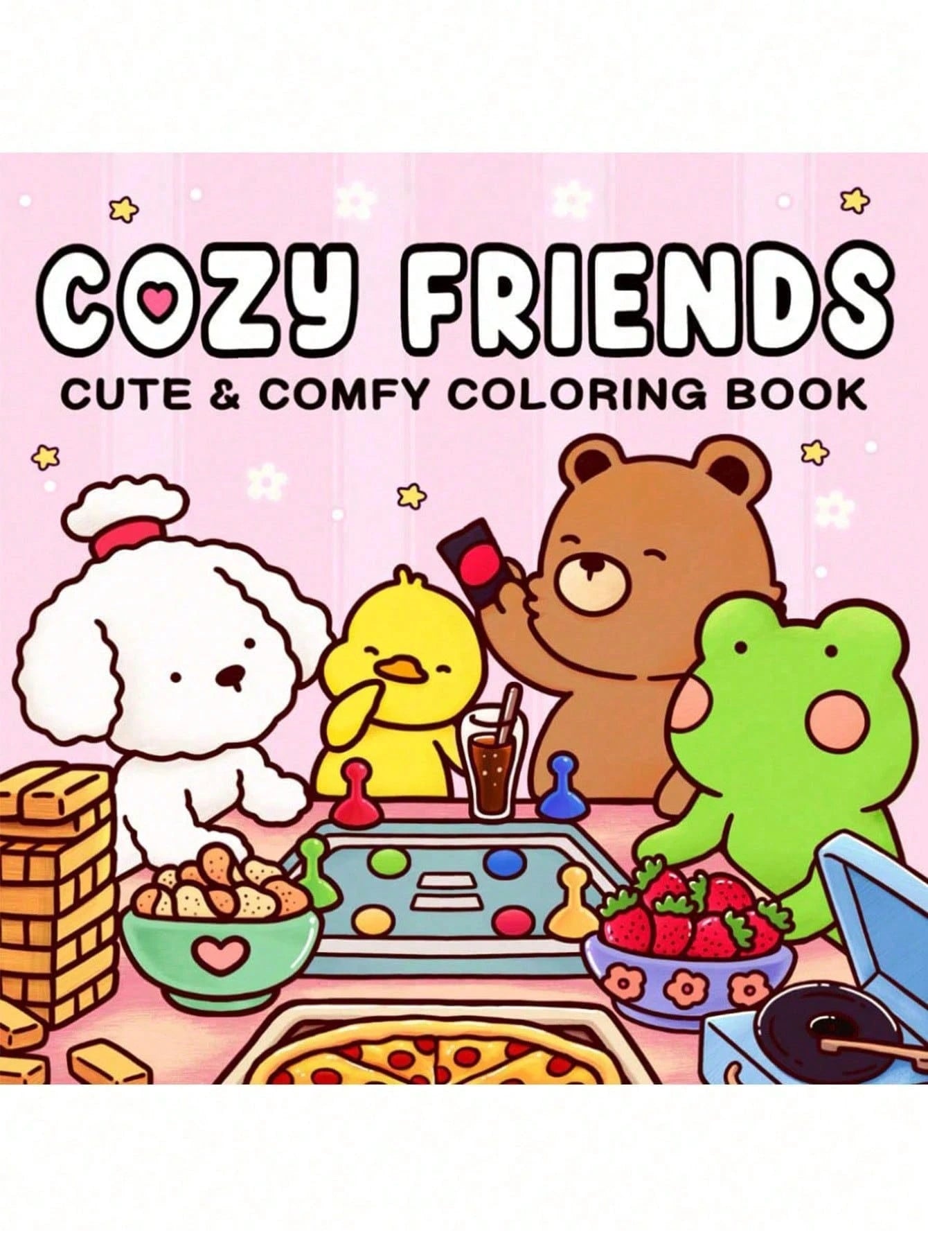 1 Book 42 Pages "Cozy Friends: Cocoa Themed Coloring Book", Suitable For Adults And Teenagers, Super Cute And Comfortable Space Design, Help You Relax (Cozy Space Coloring Book). Coloring Books Can Re