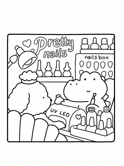 1 Book 42 Pages "Cozy Friends: Cocoa Themed Coloring Book", Suitable For Adults And Teenagers, Super Cute And Comfortable Space Design, Help You Relax (Cozy Space Coloring Book). Coloring Books Can Re