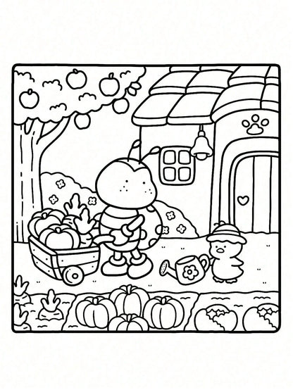 1 Book 42 Pages "Cozy Friends: Cocoa Themed Coloring Book", Suitable For Adults And Teenagers, Super Cute And Comfortable Space Design, Help You Relax (Cozy Space Coloring Book). Coloring Books Can Re