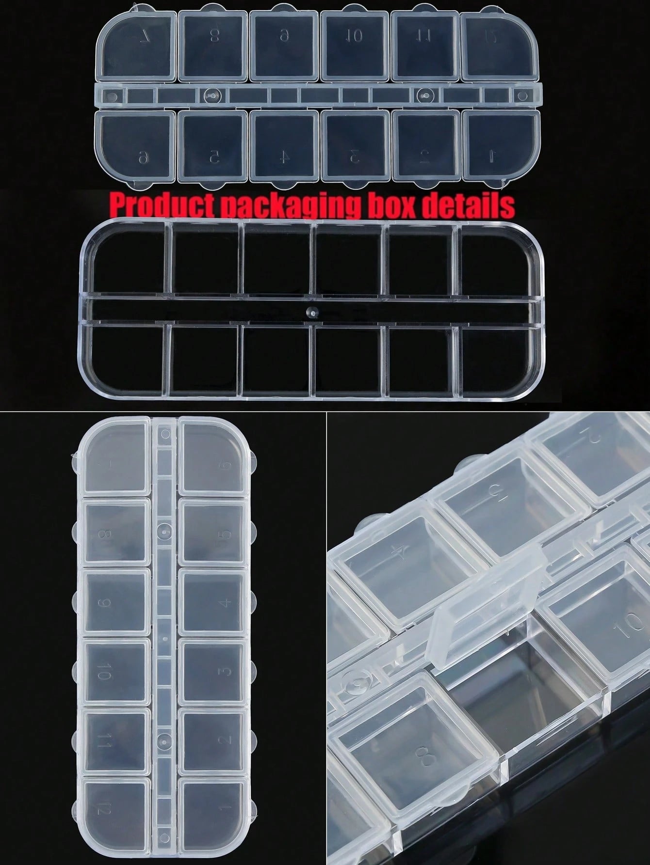 1 Box 12 Compartments Colorful Y2K Aesthetic Nail Rhinestones, Flat Resin Glitter DIY Nail Jewelry Nail Gems Nail Supplies Nails Nail Charms