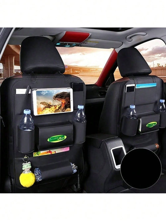 1 Car Seat Back Bag, Car Seat Back Rack, Upgraded Car Organizer With Tablet Stand Pockets, Universal Interior Car Accessories (Black)