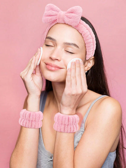 1 Face Wash Headband/2 Face Wash Wristbands/3 Sets Of Spa Headbands, Makeup Headbands, Face Wash Headbands, Skin Care Headbands, Bows, Bubbles, Spa Headbands, Wristbands, Sets Of Hair Accessories For