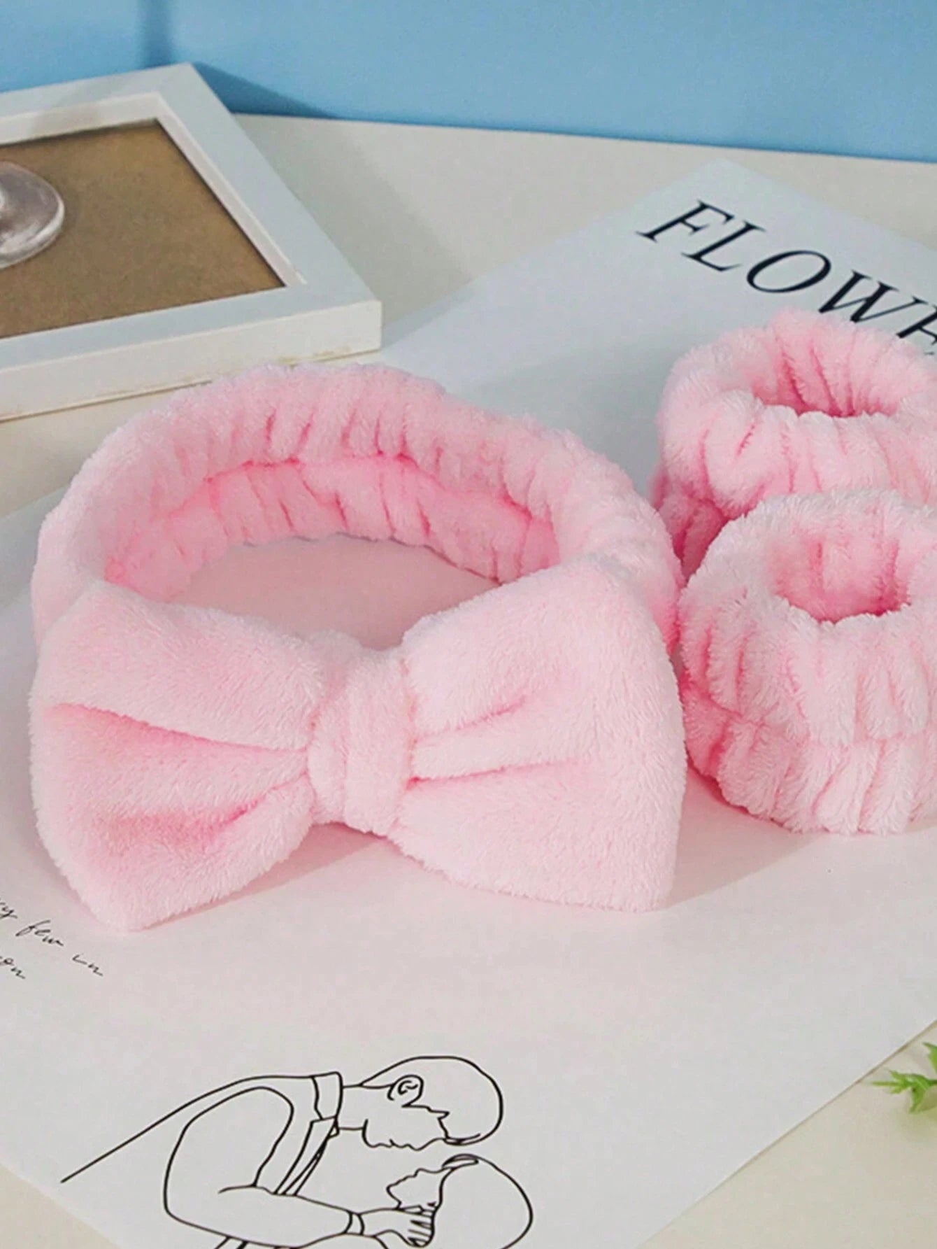 1 Face Wash Headband/2 Face Wash Wristbands/3 Sets Of Spa Headbands, Makeup Headbands, Face Wash Headbands, Skin Care Headbands, Bows, Bubbles, Spa Headbands, Wristbands, Sets Of Hair Accessories For