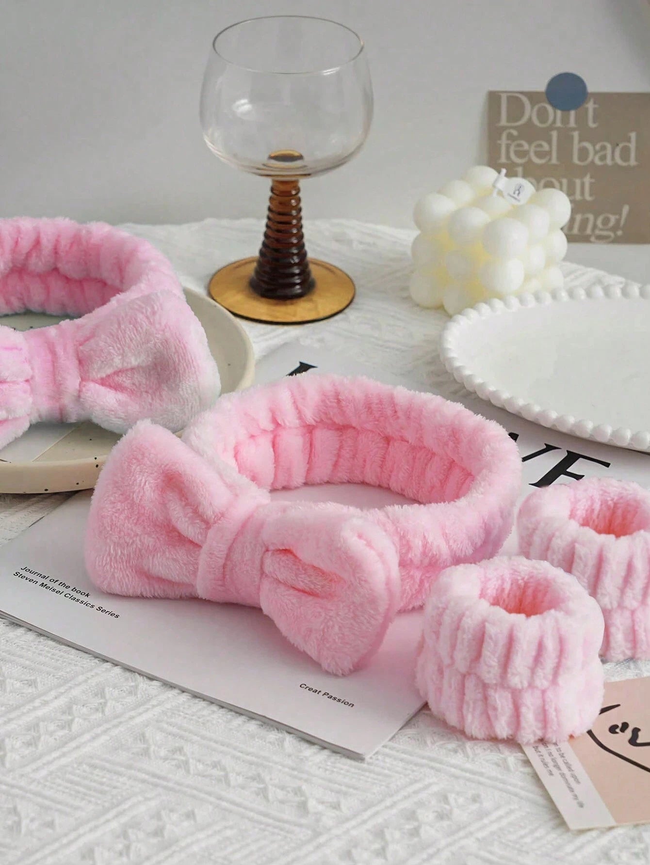 1 Face Wash Headband/2 Face Wash Wristbands/3 Sets Of Spa Headbands, Makeup Headbands, Face Wash Headbands, Skin Care Headbands, Bows, Bubbles, Spa Headbands, Wristbands, Sets Of Hair Accessories For