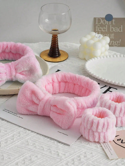 1 Face Wash Headband/2 Face Wash Wristbands/3 Sets Of Spa Headbands, Makeup Headbands, Face Wash Headbands, Skin Care Headbands, Bows, Bubbles, Spa Headbands, Wristbands, Sets Of Hair Accessories For