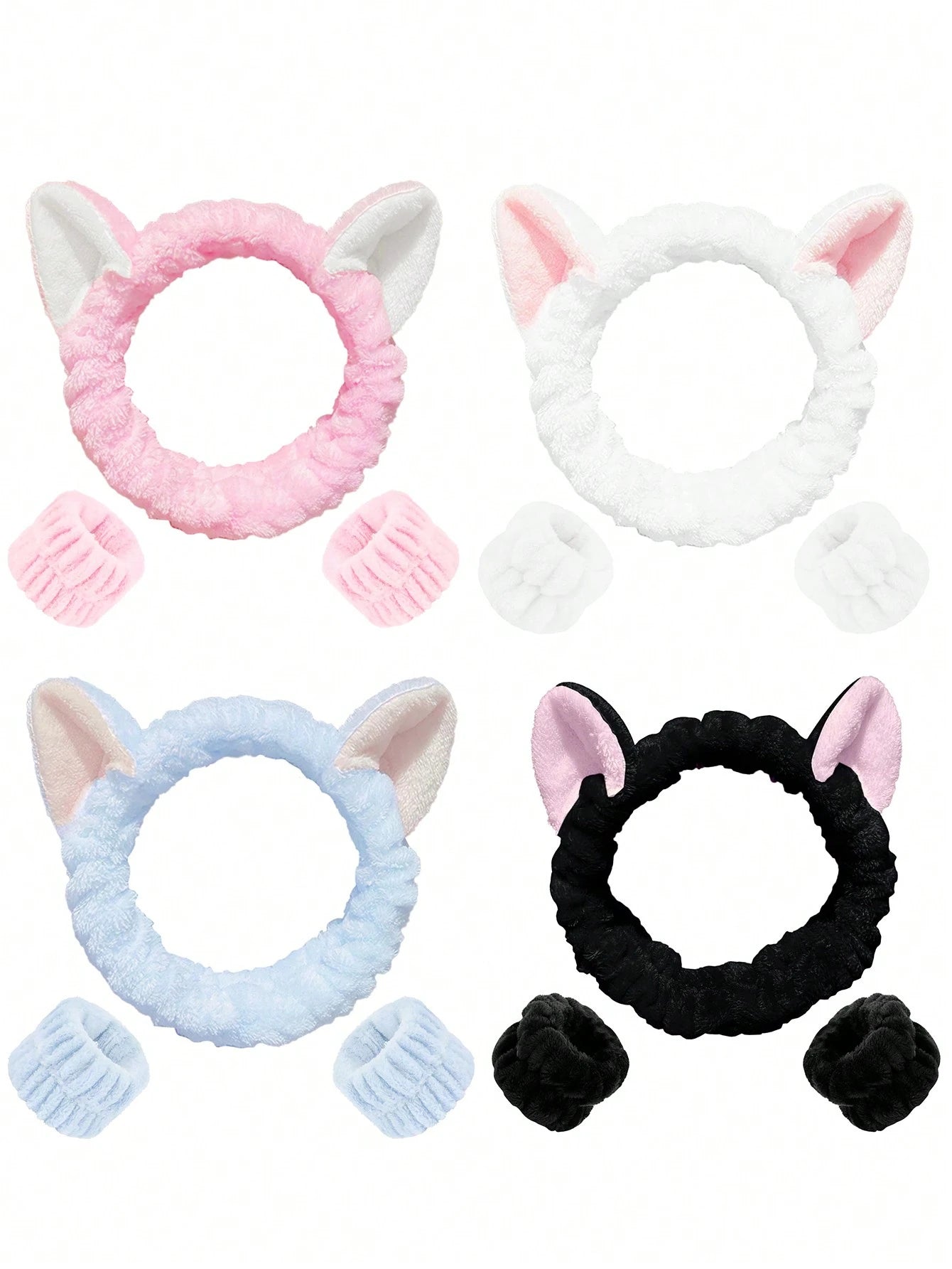 1 Face Wash Headband/2 Face Wash Wristbands/3 Sets Of Spa Headbands, Makeup Headbands, Face Wash Headbands, Skin Care Headbands, Bows, Bubbles, Spa Headbands, Wristbands, Sets Of Hair Accessories For